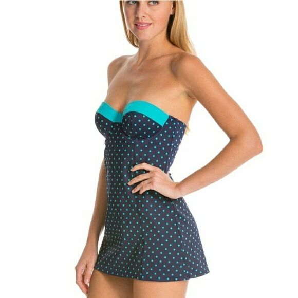 spanx Dresskini Swim Top Polka Dots - Picture 3 of 8